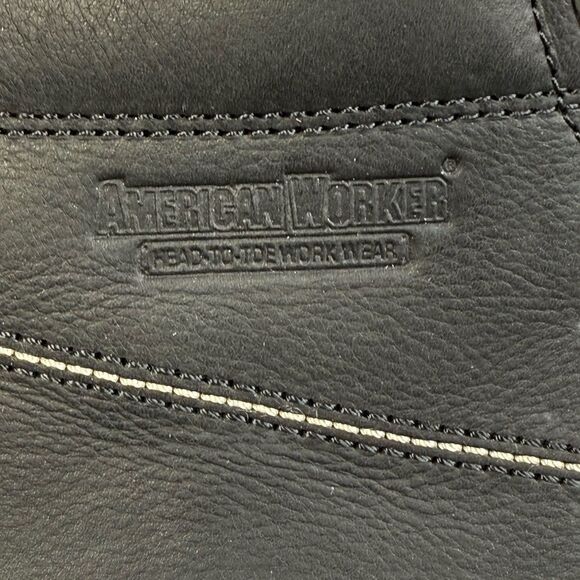 American Worker Head-To-Toe Work  Black Leather Work Boots men’s size 13 - Picture 2 of 9